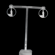 Big Ben Medium Earrings – Silver – Pendant or earrings inspired by London’s iconic Big Ben tower – elegant architectural design on black background