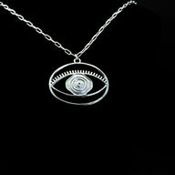 Evil Eye Pendant Necklace Large - Silver – elegant pendant necklace with spiritual meaning by Jey Jewels by Divya
Shown on black background