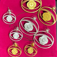 Evil Eye Stud + Hoop Earrings Medium - Silver – symbolic stud or hoop earrings designed by Jey Jewels by Divya
Two various sizes and two different colours