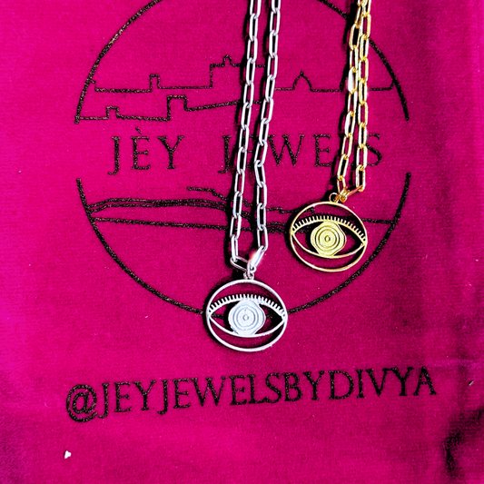 Evil Eye Dangling Bracelet Small - Gold – handcrafted gold or silver charm bracelet by Jey Jewels