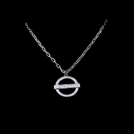 London Medium Necklace – Silver – A tribute to London’s essence – elegant handcrafted jewellery inspired by its iconic cityscape, styled on a black backdrop