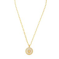 London Eye Medium Necklace – Gold – Circular design inspired by the London Eye – a modern symbol of London’s skyline, architectural jewellery on white background
