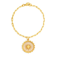 London Eye Medium Bracelet – Gold – Circular design inspired by the London Eye – a modern symbol of London’s skyline, architectural jewellery on white background