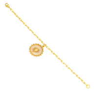 London Eye Medium Bracelet – Gold – Circular design inspired by the London Eye – a modern symbol of London’s skyline, architectural jewellery on white background