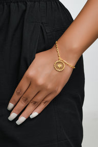 London Eye Medium Bracelet – Gold – Circular design inspired by the London Eye – a modern symbol of London’s skyline, architectural jewellery on women hand