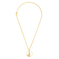 Big Ben Medium Necklace – Gold – Pendant or earrings inspired by London’s iconic Big Ben tower – elegant architectural design on white background