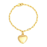 Heart Dangling Bracelet Small - Gold – handcrafted gold charm bracelet by Jéy Jewels by Divya on white background