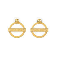 London Medium Earrings– Gold – A tribute to London’s essence – elegant handcrafted jewellery inspired by its iconic cityscape, styled on a white backdrop