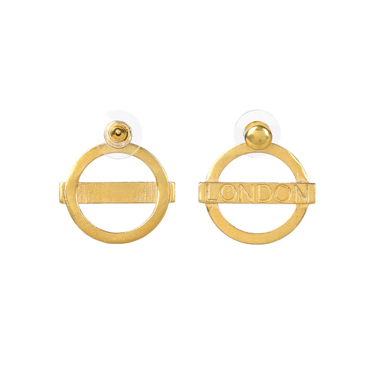 London Medium Earrings – Gold – A tribute to London’s essence – elegant handcrafted jewellery inspired by its iconic cityscape, styled on a white backdrop