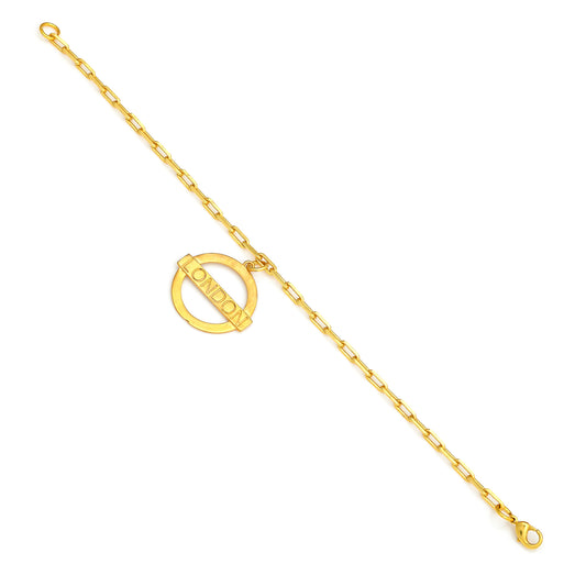 London Medium Bracelet – Gold – A tribute to London’s essence – elegant handcrafted jewellery inspired by its iconic cityscape, styled on a white backdrop