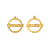 London Large Earrings – Gold – A tribute to London’s essence – elegant handcrafted jewellery inspired by its iconic cityscape, styled on a white backdrop