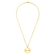 London Medium Necklace – Gold – A tribute to London’s essence – elegant handcrafted jewellery inspired by its iconic cityscape, styled on a white backdrop