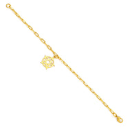 Pentacle Dangling Bracelet Small - Gold – handcrafted gold charm bracelet by Jéy Jewels by Divya on white background