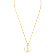Shard Medium Necklace – Gold – Sleek silver or gold design inspired by The Shard – London’s tallest skyscraper, contemporary jewellery on white background