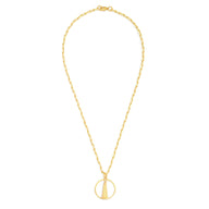 Shard Medium Necklace – Gold – Sleek silver or gold design inspired by The Shard – London’s tallest skyscraper, contemporary jewellery on white 
background