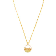 Tower Bridge Medium Necklace – Gold – Intricate detailing inspired by London’s Tower Bridge – heritage architecture in wearable form on white background