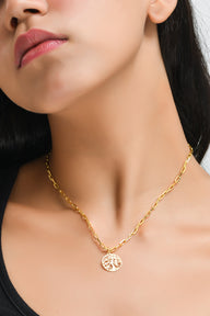 Tree Of Life Pendant Necklace Small - Gold – elegant pendant necklace with spiritual meaning by Jéy Jewels by Divya on model neck