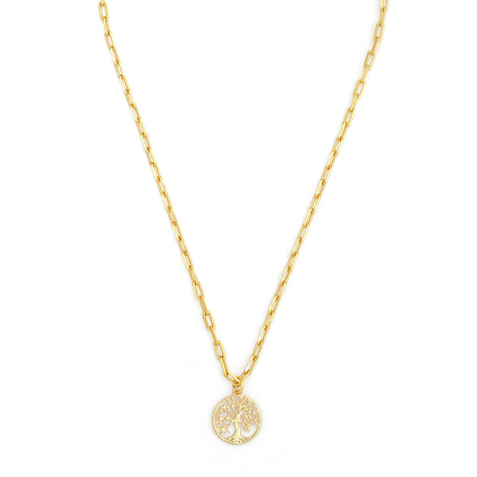 Tree Of Life Pendant Necklace Small - Gold – elegant pendant necklace with spiritual meaning by Jéy Jewels by Divya on white background