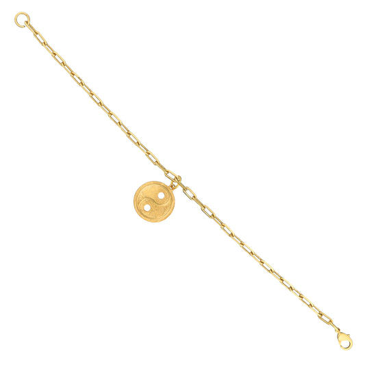 Yin Yang Dangling Bracelet Small - Gold – handcrafted gold charm bracelet by Jéy Jewels by Divya on white background
