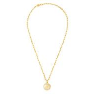 Yin Yang Pendant Necklace Small - Gold – elegant pendant necklace with spiritual meaning by Jéy Jewels by Divya in white background full necklace view