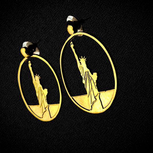 Statue of Liberty Earrings Large - Silver