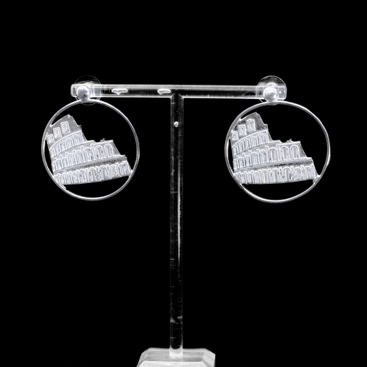 Colosseum Stud + Hoop Earrings - Silver