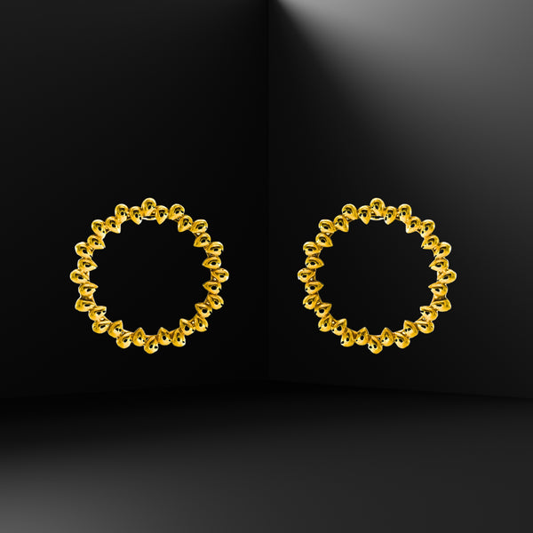 Ocean Drop Medium Hoops - Gold