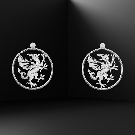 Welsh Dragon Large Earrings