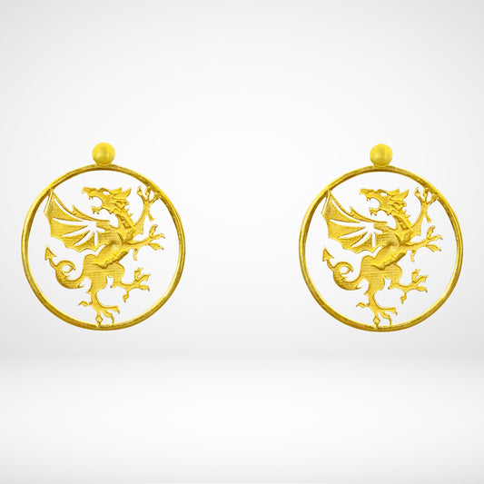 Welsh Dragon Large Earrings