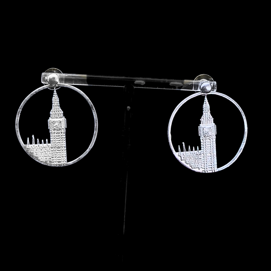 Big Ben Studs + Hoop Earrings Large Silver