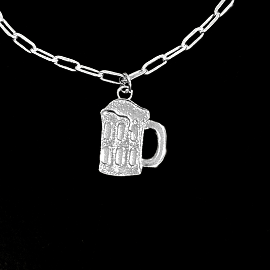 Beer Mug Bracelet - Single Charm - Silver