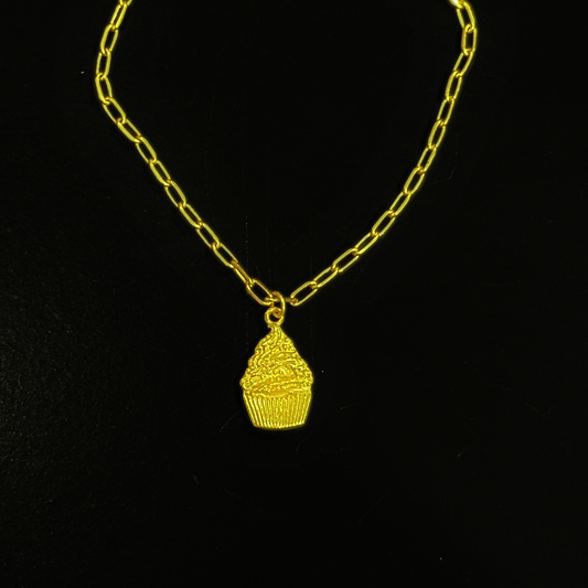 Cupcake Necklace - Medium - Gold