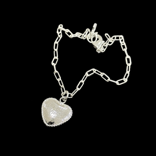 Heart Dangling Bracelet - Silver