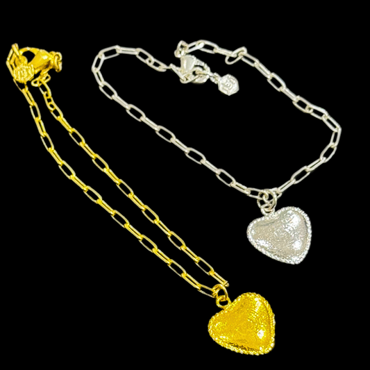 Heart Dangling Bracelet - Silver