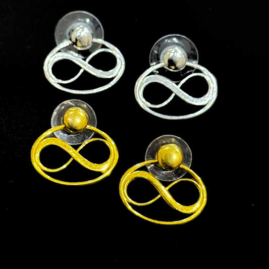 Cosmic Infinity Charm + Studs Earrings Small - Silver