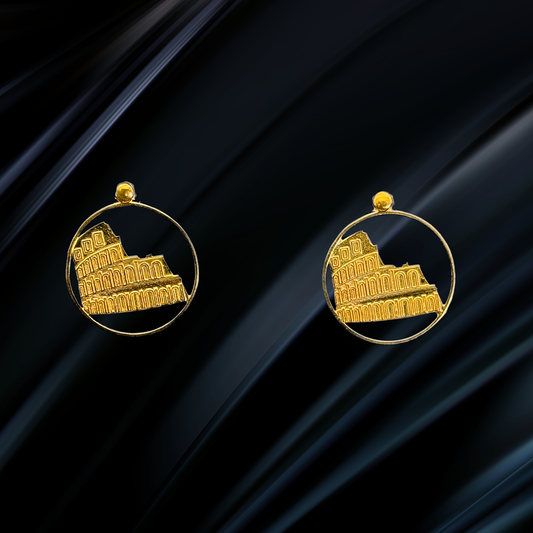 Colosseum Stud + Hoop Earrings - Gold