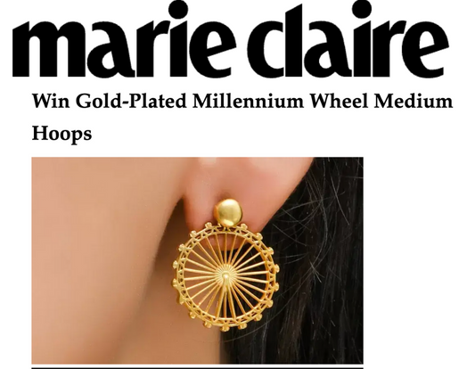Jéy Jewels by Divya London Millennium Wheel Medium hoop earrings featured in Marie Claire