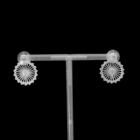 London Eye Studs + Hoop Earrings Medium Silver