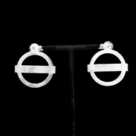 London Large Earrings – Silver – A tribute to London’s essence – elegant handcrafted jewellery inspired by its iconic cityscape, styled on a black backdrop