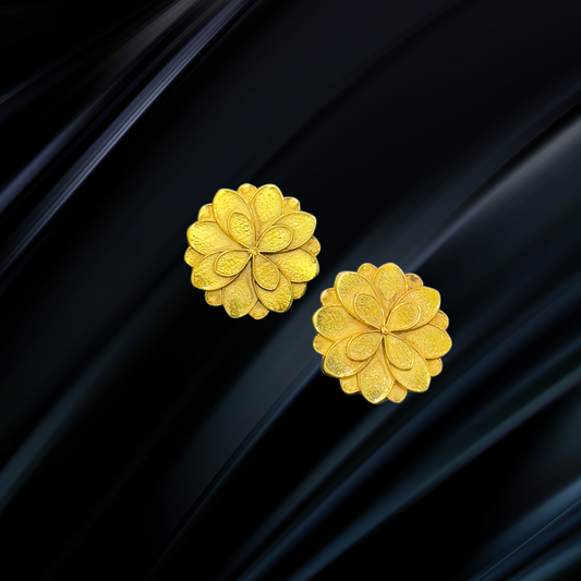 Magnolia Floral Studs - Gold