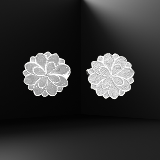 Magnolia Floral Studs - Silver