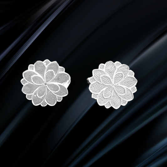 Magnolia Floral Studs - Silver