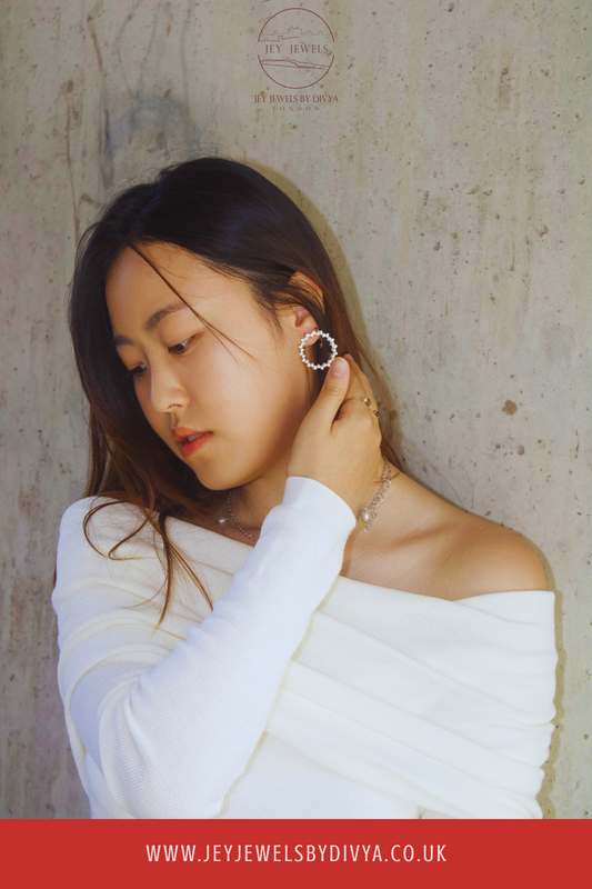 Ocean Drop Medium Hoops - Silver