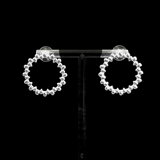 Ocean Drop Medium Hoops - Silver