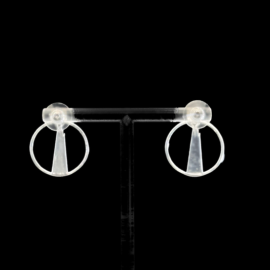 Shard Medium Earrings – Silver – Sleek silver or gold design inspired by The Shard – London’s tallest skyscraper, contemporary jewellery on black background