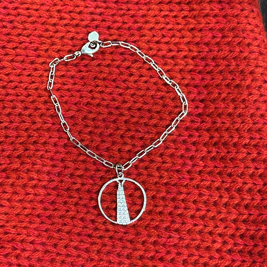 Shard Dangling Hoop Bracelet Medium - Silver