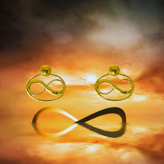 Cosmic Infinity Charm + Studs Earrings Small - Gold