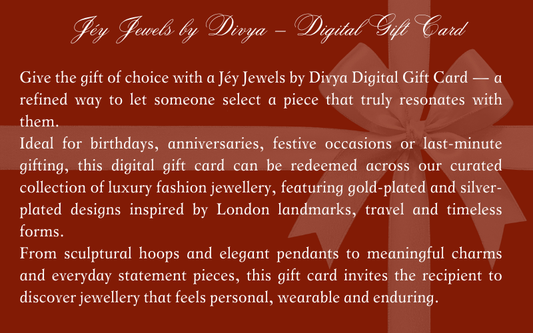 Luxury digital gift card by Jéy Jewels by Divya – timeless jewellery gifting