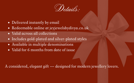 Luxury digital gift card by Jéy Jewels by Divya – timeless jewellery gifting