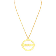 London Large Necklace – Gold – A tribute to London’s essence – elegant handcrafted jewellery inspired by its iconic cityscape, styled on a white backdrop